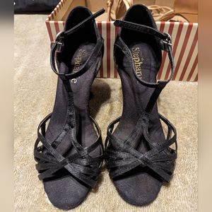 Black Stephanie Ballroom Dance Shoes 2.5 inch heel